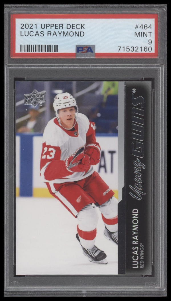 2021 UPPER DECK LUCAS RAYMOND 464 MINT RC YOUNG GUNS PSA 9 DETROIT RED WINGS
