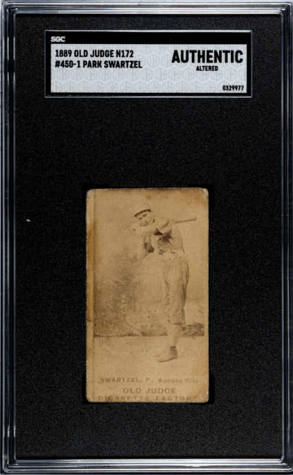 1887 OLD JUDGE PARK SWARTZEL 450-1 GOOD N172 BAT ON R SHOULDER SGC A COWBOYS