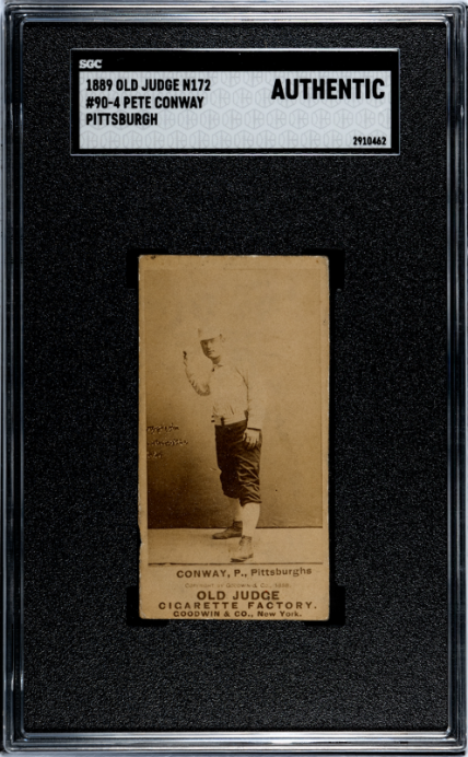 1887 OLD JUDGE PETER CONWAY 90-4 VG PITCH HEELS ON GROUND N172 SGC A PITTSBURGH