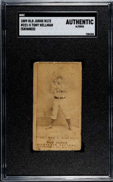 1887 OLD JUDGE TONY HELLMAN 221-5 CATCH HANDS HEAD HIGH SGC A SIOUX CITY