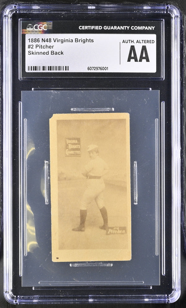 1886 VIRGINIA BRIGHTS CIGARETTES PITCHER 2 POOR N48 CGC A BASEBALL