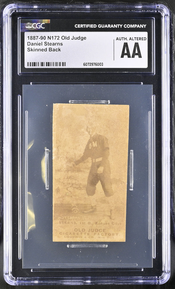 1887 OLD JUDGE DAN STEARNS 436-3A POOR N172 THROW R HAND THIGH CGC A COWBOYS