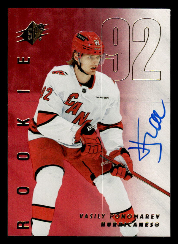 2024 SPX VASILY PONOMAREV 133 MINT AUTOGRAPHS RED 8/25 CAROLINA HURRICANES