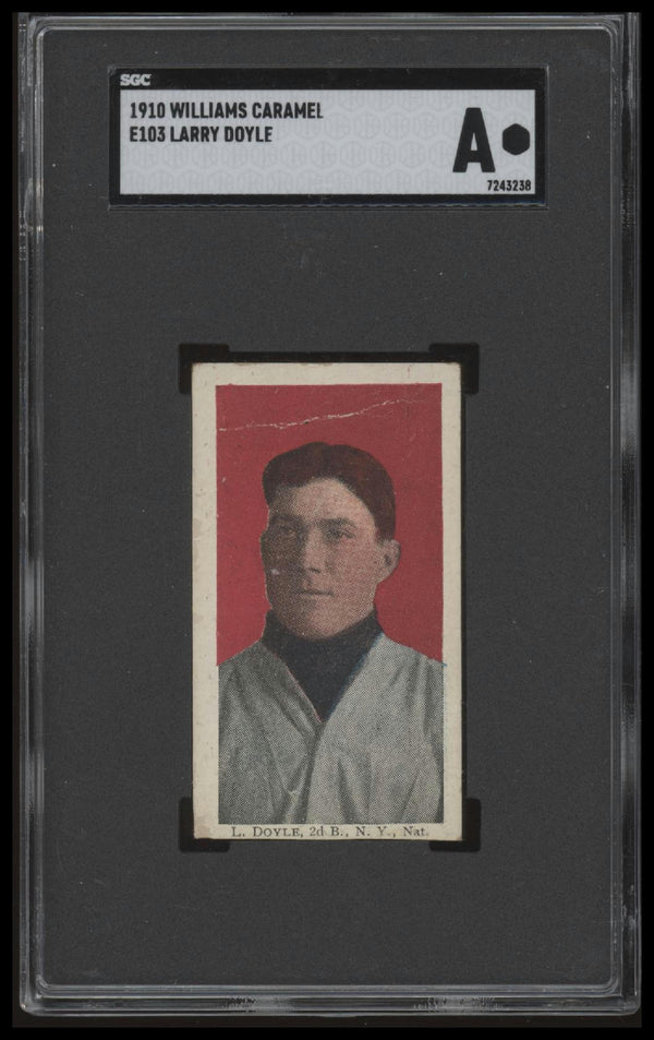 1910 E103 LARRY DOYLE NNO GOOD WILLIAMS CARAMEL SGC A BASEBALL NEW YORK GIANTS