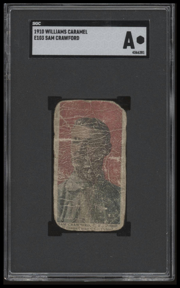 1910 E103 SAM CRAWFORD NNO POOR WILLIAMS CARAMEL SGC A BASEBALL DETROIT TIGERS