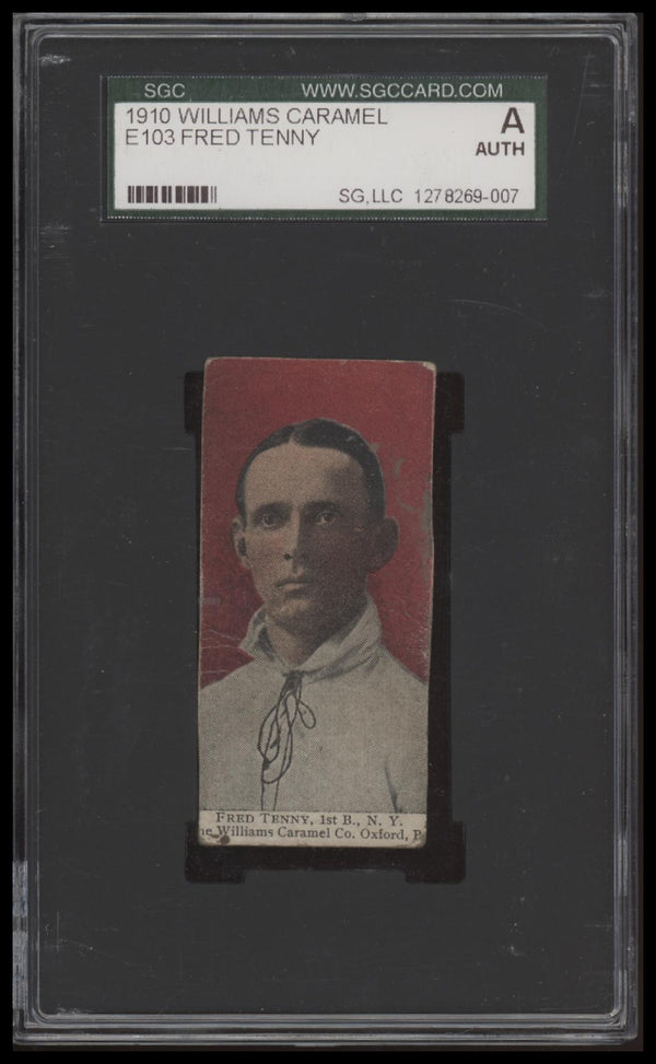 1910 E103 FRED TENNEY NNO POOR WILLIAMS CARAMEL SGC A BASEBALL NEW YORK GIANTS