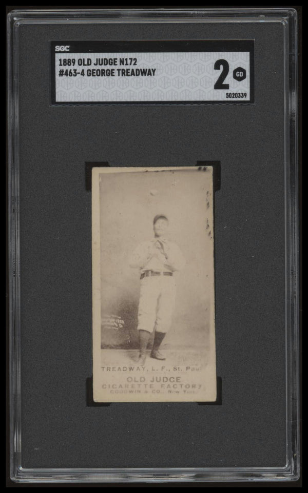 1887 OLD JUDGE GEORGE TREADWAY 463-4 BALL AT CHEST N172 SGC 2 ST. PAUL APOSTLES
