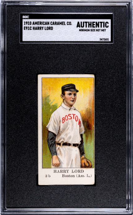 1910 E91-C HARRY LORD NNO POOR AMERICAN CARAMEL SGC A BASEBALL BOSTON RED SOX