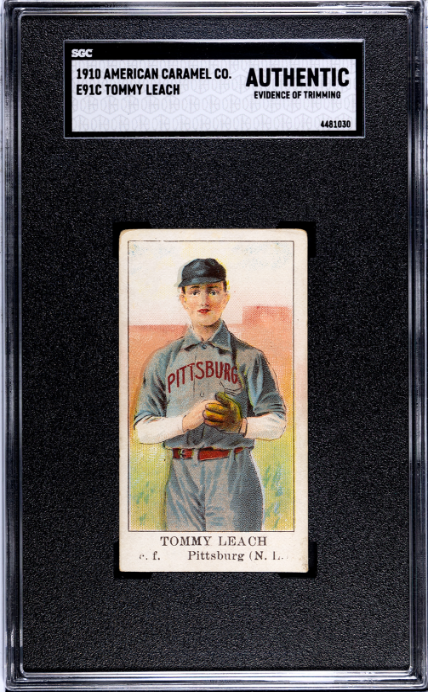 1910 E91-C TOMMY LEACH POOR AMERICAN CARAMEL SGC A BASEBALL PITTSBURGH PIRATES