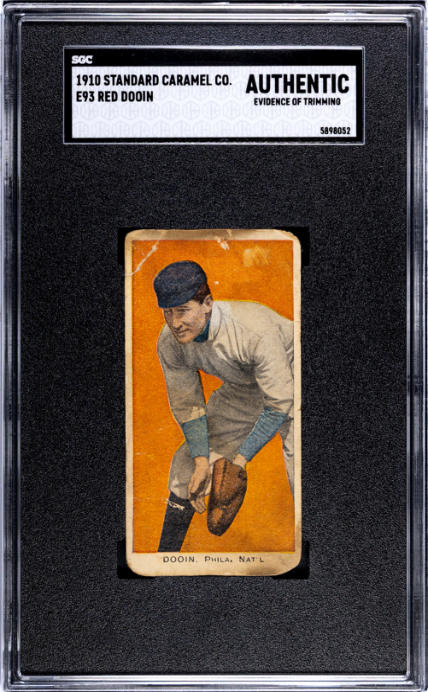 1910 E93 RED DOOIN POOR STANDARD CARAMEL SGC A BASEBALL PHILADELPHIA PHILLIES