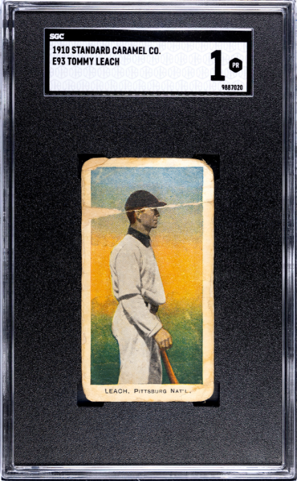 1910 E93 TOMMY LEACH NNO POOR STANDARD CARAMEL SGC 1 BASEBALL PITTSBURGH PIRATES
