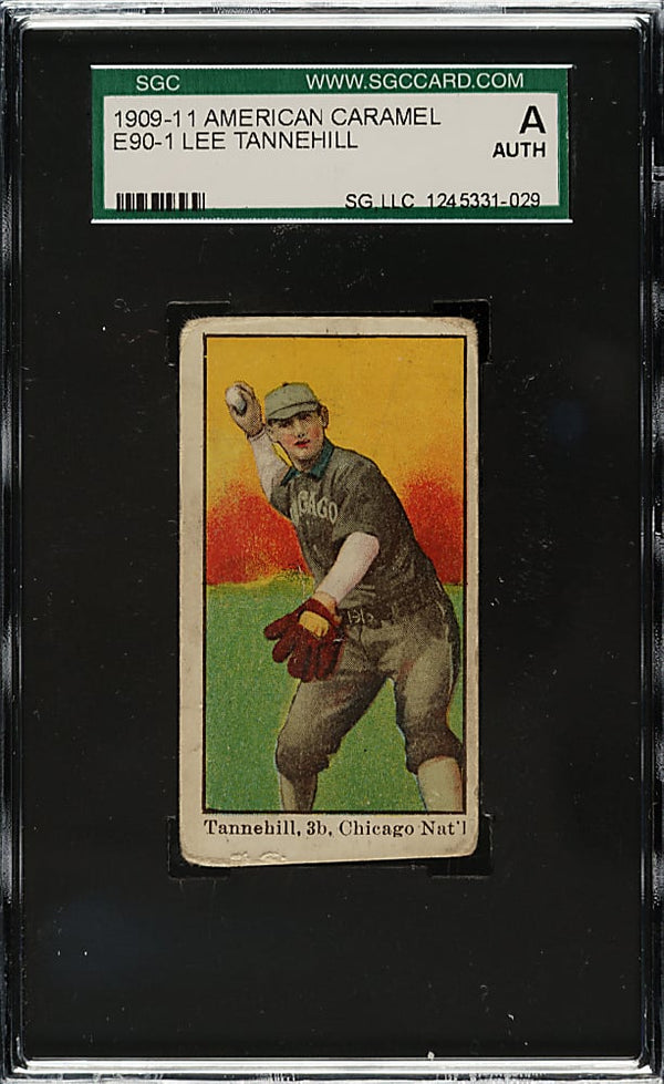 1909 E90-1 LEE TANNEHILL GOOD AMERICAN CARAMEL GREAT COLOR SGC A CHICAGO CUBS