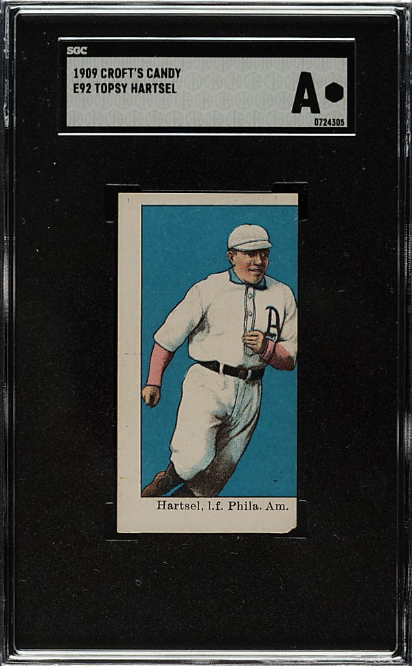 1909 E92 TOPSY HARTSEL FAIR CROFT'S CANDY SGC A BASEBALL PHILADELPHIA PHILLIES