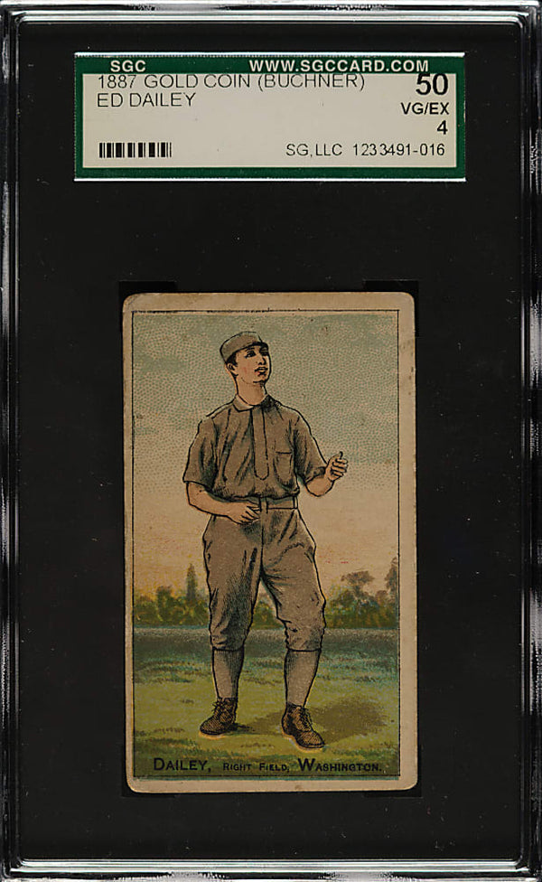 1887 BUCHNER GOLD COIN ED DAILEY VG-EX N284 SGC 4 BASEBALL WASHINGTON NATIONALS