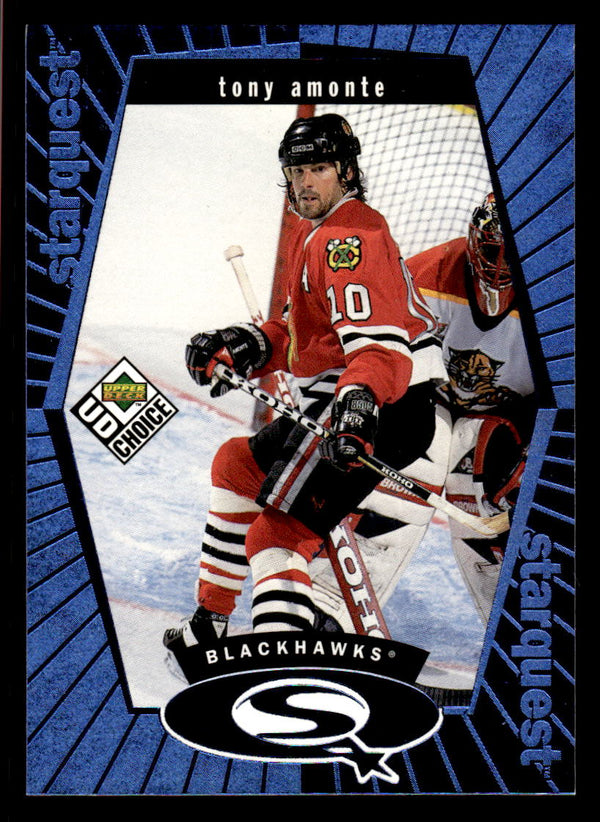 1998 UD CHOICE TONY AMONTE SQ26 MINT STARQUEST BLUE HOCKEY CHICAGO BLACKHAWKS