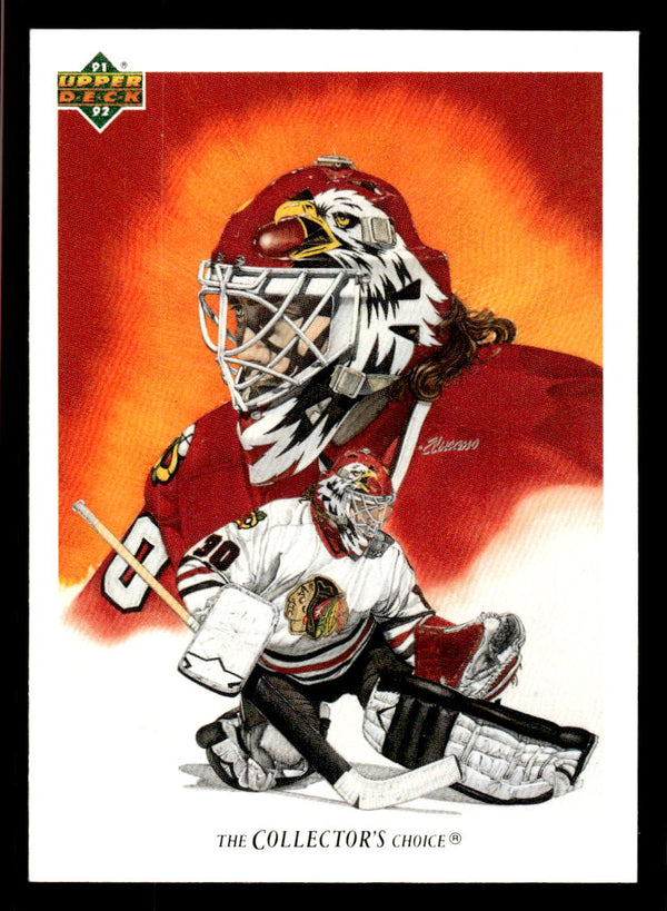 1991 UPPER DECK ED BELFOUR 81 MINT HOCKEY CHICAGO BLACKHAWKS