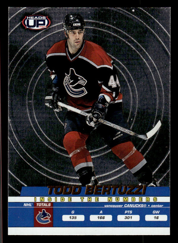 2002 PACIFIC HEADS TODD BERTUZZI 22 MINT INSIDE NUMBERS HOCKEY VANCOUVER CANUCKS