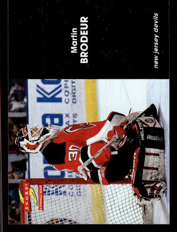 1996 SCORE MARTIN BRODEUR 2 MINT NET WORTH HOCKEY NEW JERSEY DEVILS