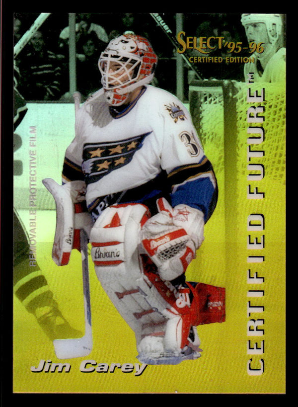 1995 SELECT CERTIFIED JIM CAREY 2 MINT CERTIFIED FUTURE WASHINGTON CAPITALS