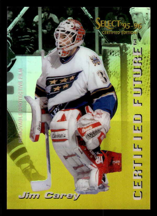 1995 SELECT CERTIFIED JIM CAREY 2 MINT CERTIFIED FUTURE WASHINGTON CAPITALS