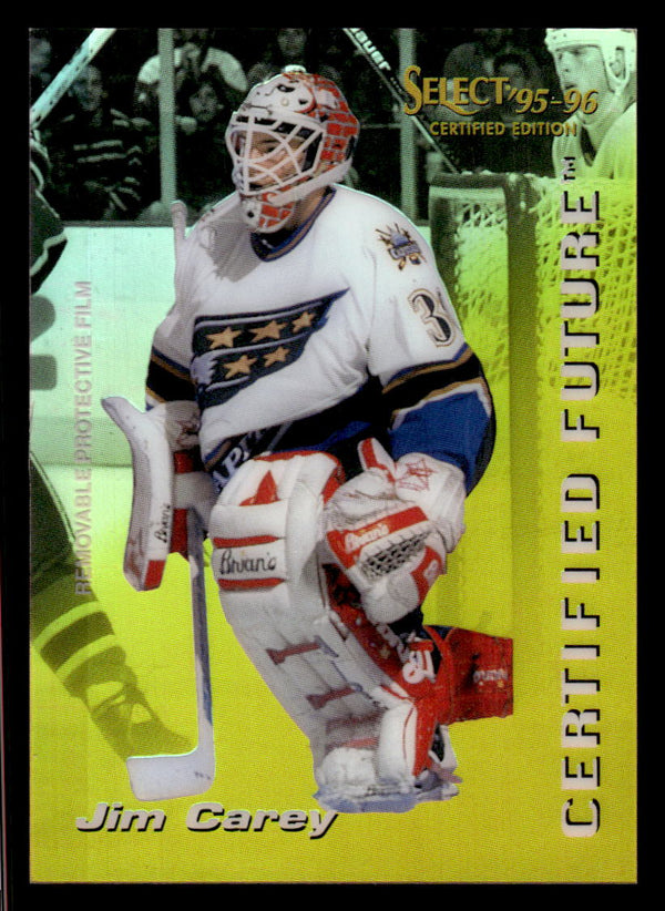 1995 SELECT CERTIFIED JIM CAREY 2 MINT CERTIFIED FUTURE WASHINGTON CAPITALS