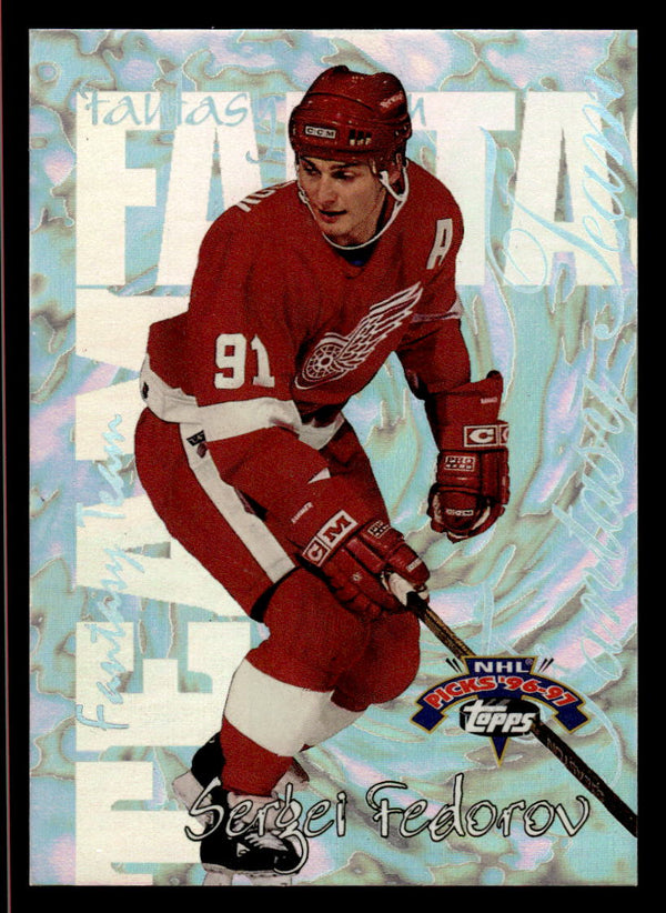 1996 TOPPS NHL PICKS SERGEI FEDOROV FT17 NRMT FANTASY TEAM DETROIT RED WINGS