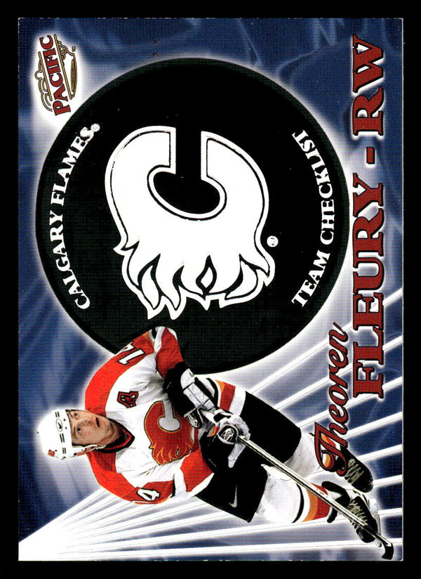 1998 PACIFIC THEOREN FLEURY 4 MINT TEAM CHECKLISTS HOCKEY CALGARY FLAMES