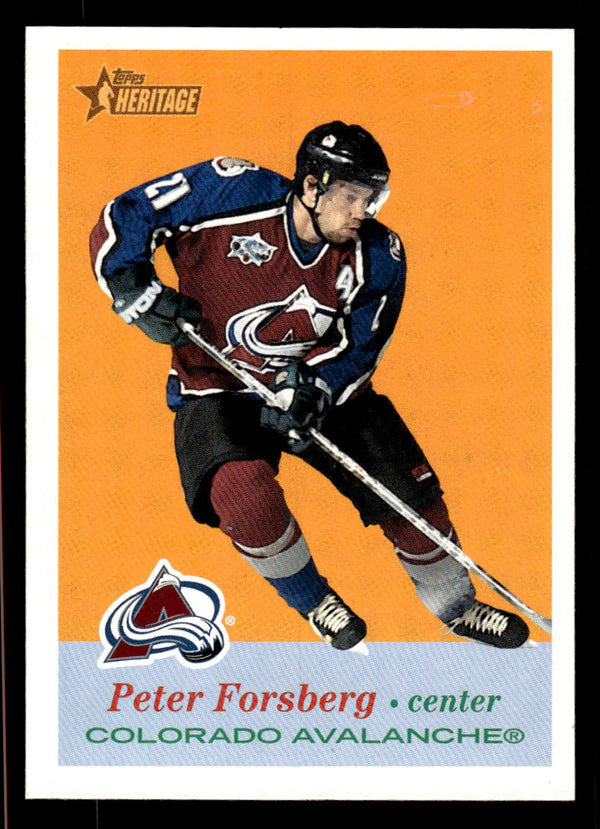2001 TOPPS HERITAGE PETER FORSBERG 39 MINT HOCKEY COLORADO AVALANCHE