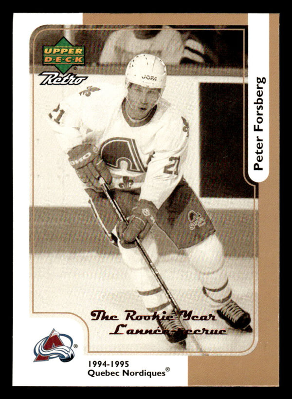 1999 UPPER DECK RETRO MCDONALD'S PETER FORSBERG McD-10R ROOKIE YEAR NORDIQUES