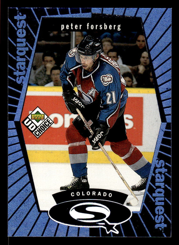 1998 UD CHOICE PETER FORSBERG SQ20 MINT STARQUEST BLUE HOCKEY COLORADO AVALANCHE