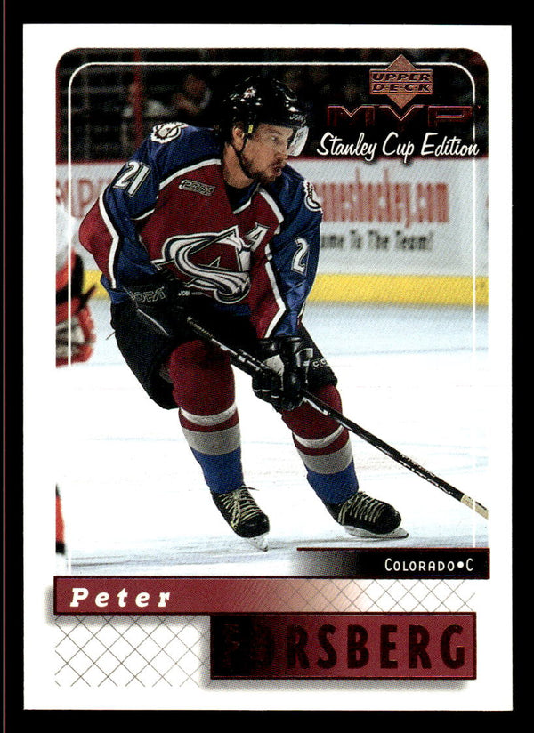 1999 UPPER DECK MVP STANLEY CUP EDITION PETER FORSBERG 54 MINT AVALANCHE