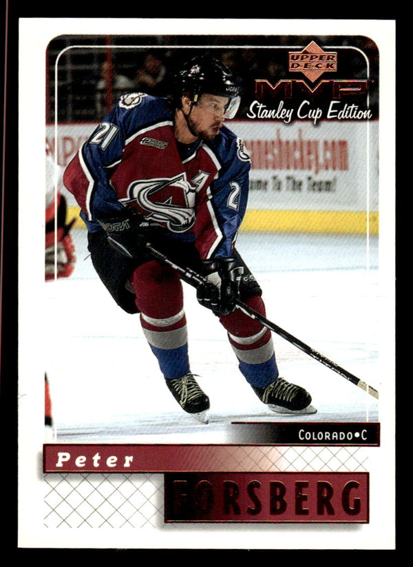 1999 UPPER DECK MVP STANLEY CUP EDITION PETER FORSBERG 54 MINT AVALANCHE