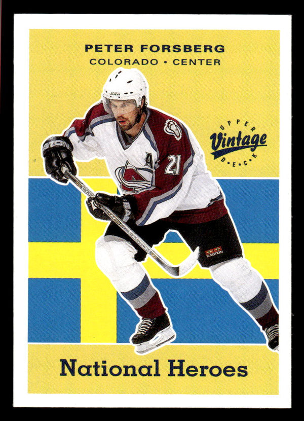 2000 UPPER DECK VINTAGE PETER FORSBERG NH9 MINT NATIONAL HEROES AVALANCHE