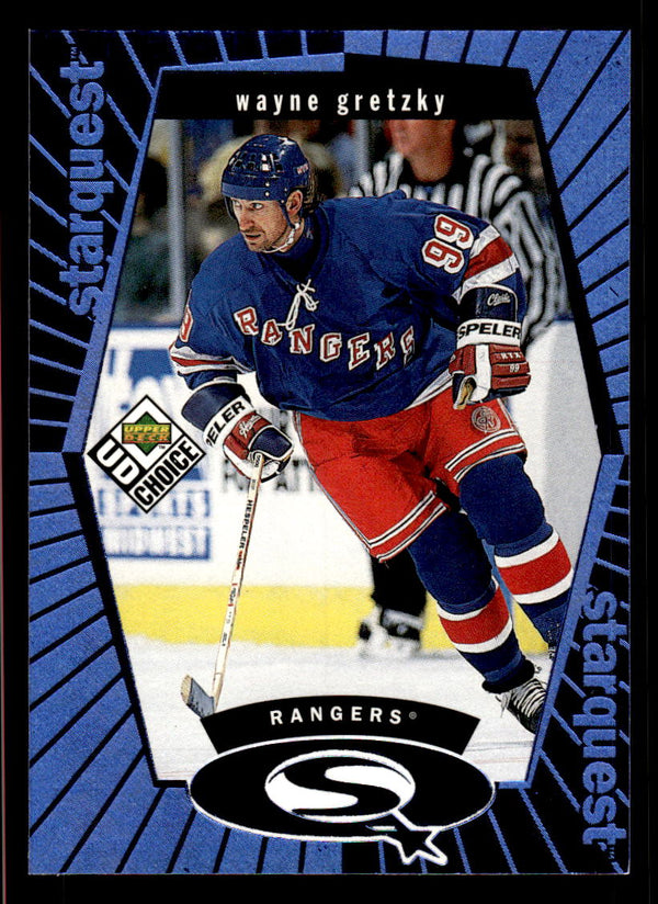 1998 UD CHOICE WAYNE GRETZKY SQ1 MINT STARQUEST BLUE HOCKEY NEW YORK RANGERS