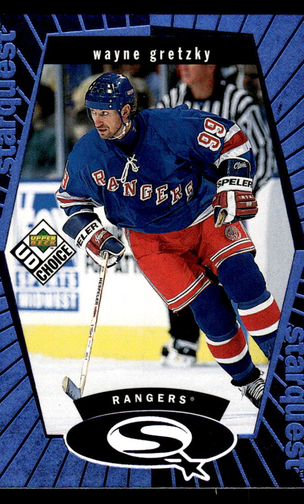 1998 UD CHOICE WAYNE GRETZKY SQ1 MINT STARQUEST BLUE HOCKEY NEW YORK RANGERS