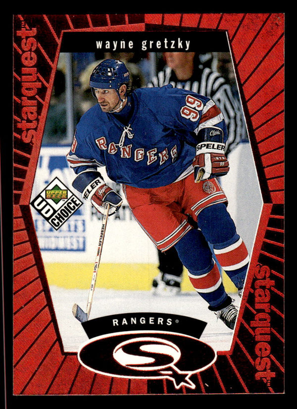 1998 UD CHOICE WAYNE GRETZKY SQ1 MINT STARQUEST RED HOCKEY NEW YORK RANGERS