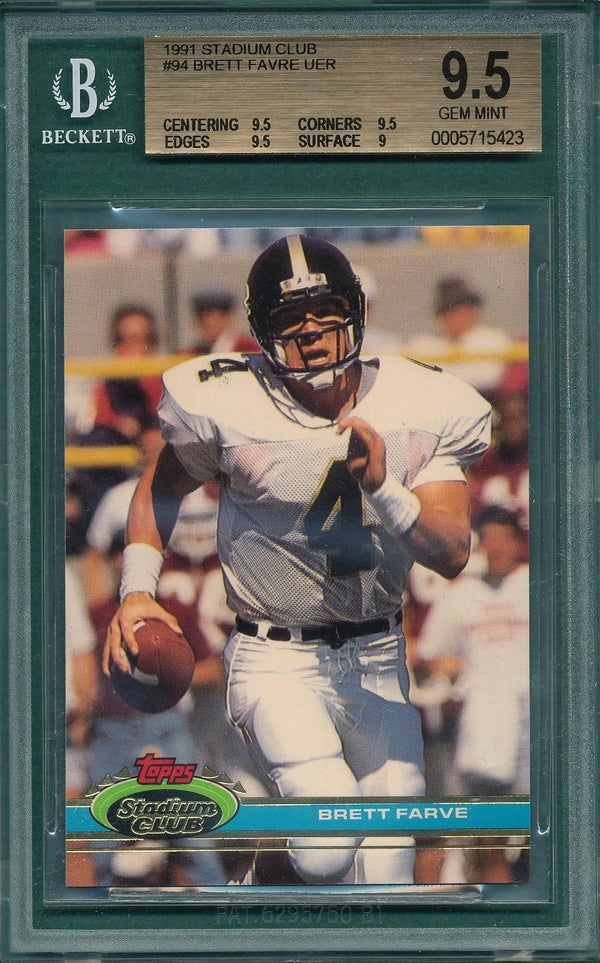 1991 STADIUM CLUB COMPLETE SET 94 GEM MINT RC BGS 9.5 FOOTBALL ATLANTA FALCONS