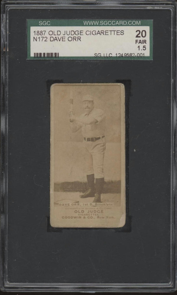 1887 OLD JUDGE DAVE ORR 360-6A N172 BAT AT READY SGC 1.5 BROOKLYN BRIDEGROOMS