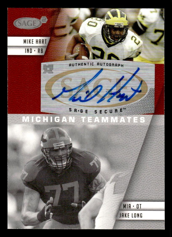 2008 SAGE SQUARED MIKE HART A82B MINT JAKE LONG RC AUTOGRAPH MICHIGAN WOLVERINES