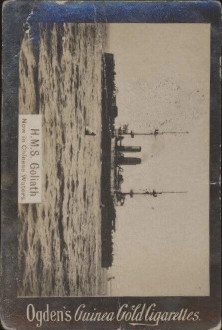 1901 OGDEN'S GUINEA GOLD CIGARETTES H.M.S. GOLIATH FAIR SHIP