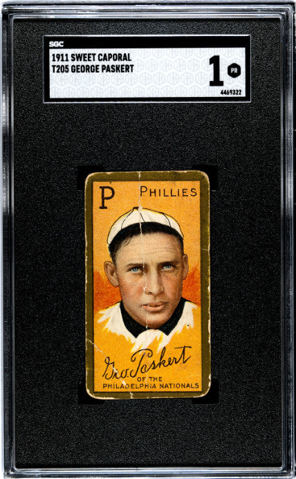 1911 T205 DODE PASKERT SWEET CAPORAL GEORGE SGC 1 PHILADELPHIA PHILLIES