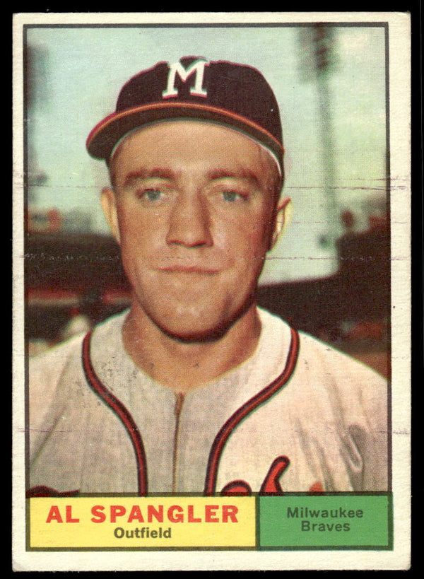 1961 TOPPS AL SPANGLER 73 VG BASEBALL MILWAUKEE BRAVES