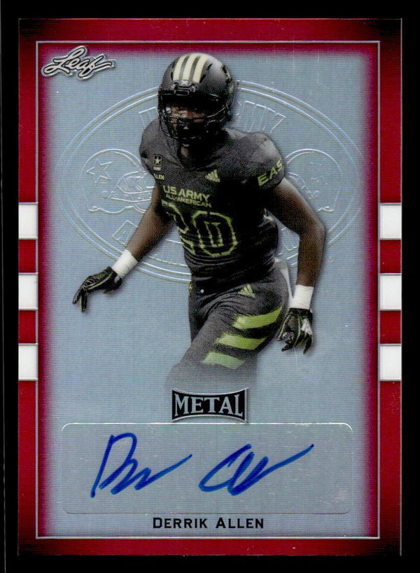 2018 LEAF METAL ARMY ALL-AMERICAN DERRIK ALLEN BA-DA2 RED RC AUTOGRAPH 2/5