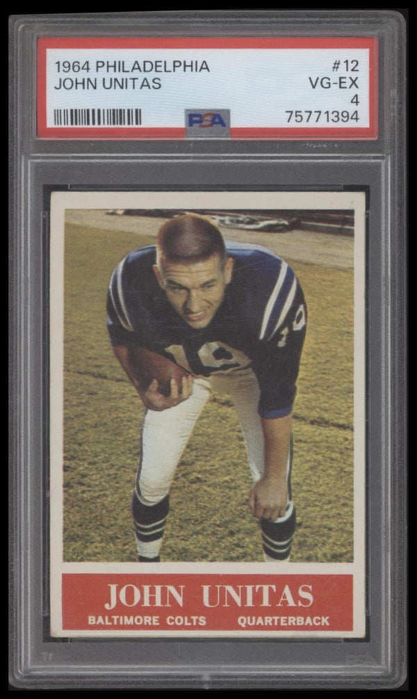 1964 PHILADELPHIA JOHN UNITAS 12 VG-EX PSA 4 FOOTBALL BALTIMORE COLTS