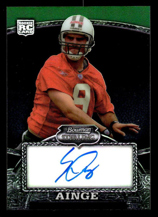 2008 BOWMAN STERLING ERIK AINGE 112 NRMT GREEN REFRACTOR RC AUTOGRAPH 44/50 JETS