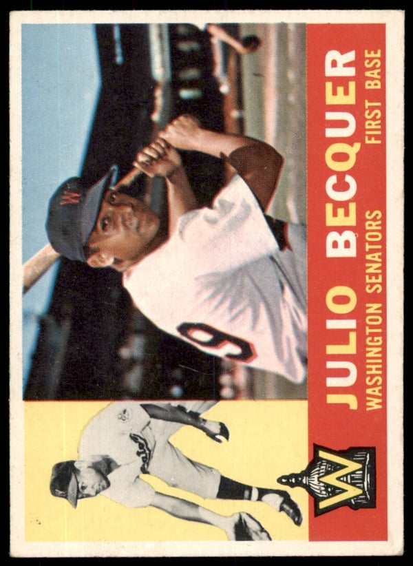 1960 TOPPS JULIO BECQUER 271 EX BASEBALL WASHINGTON SENATORS