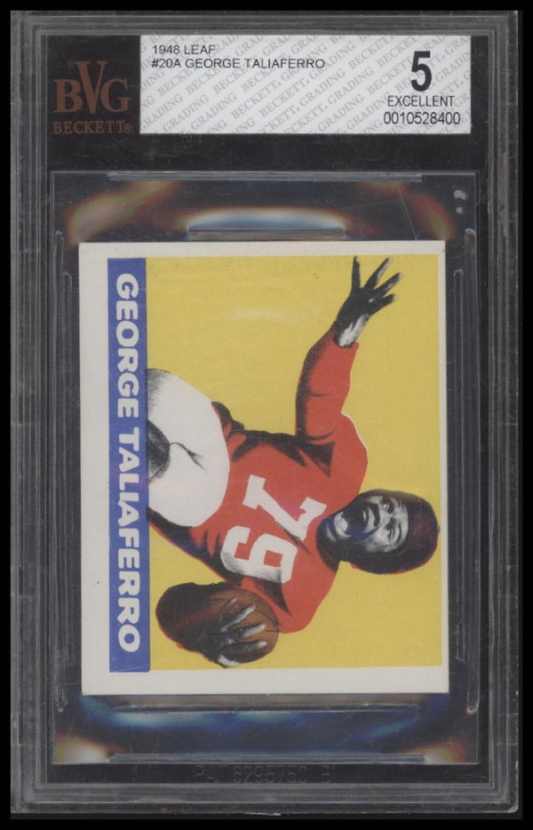 1948 LEAF GEORGE TALIAFERRO 20 EX YELLOW BACK RC 1ST BLACK DRAFTED BVG 5 INDIANA