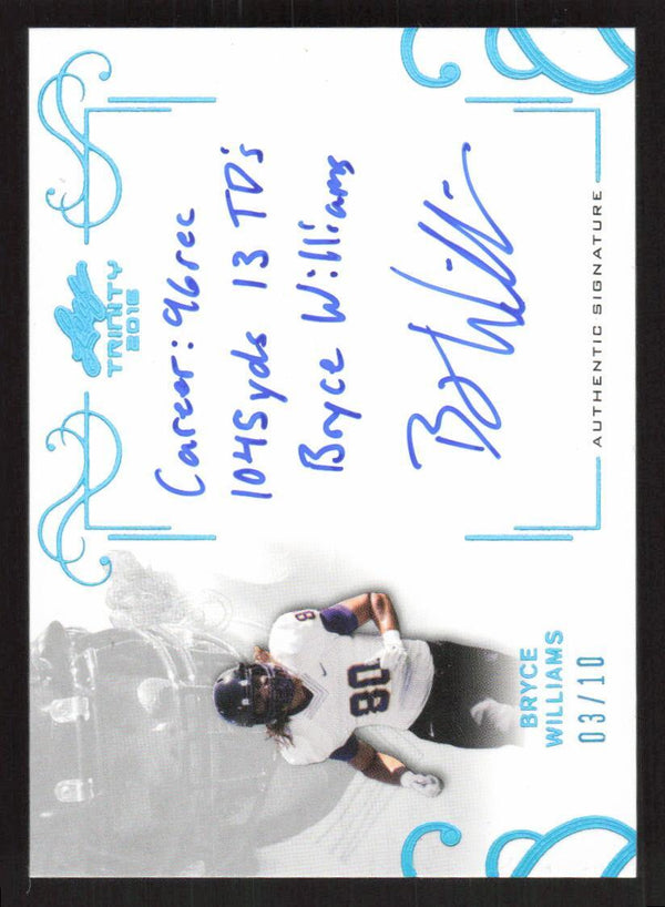 2016 LEAF TRINITY BRYCE WILLIAMS A-BW1 SIGNATURES BLUE SPECTRUM RC 3/10 ECU
