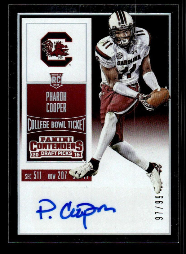 2016 CONTENDERS DRAFT PHAROH COOPER BOWL TICKET RC AUTOGRAPH /99 SOUTH CAROLINA