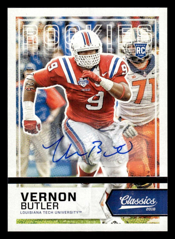 2016 PANINI CLASSICS VERNON BUTLER 213 SIGNATURES SILVER AUTOGRAPH 17/25 LA TECH